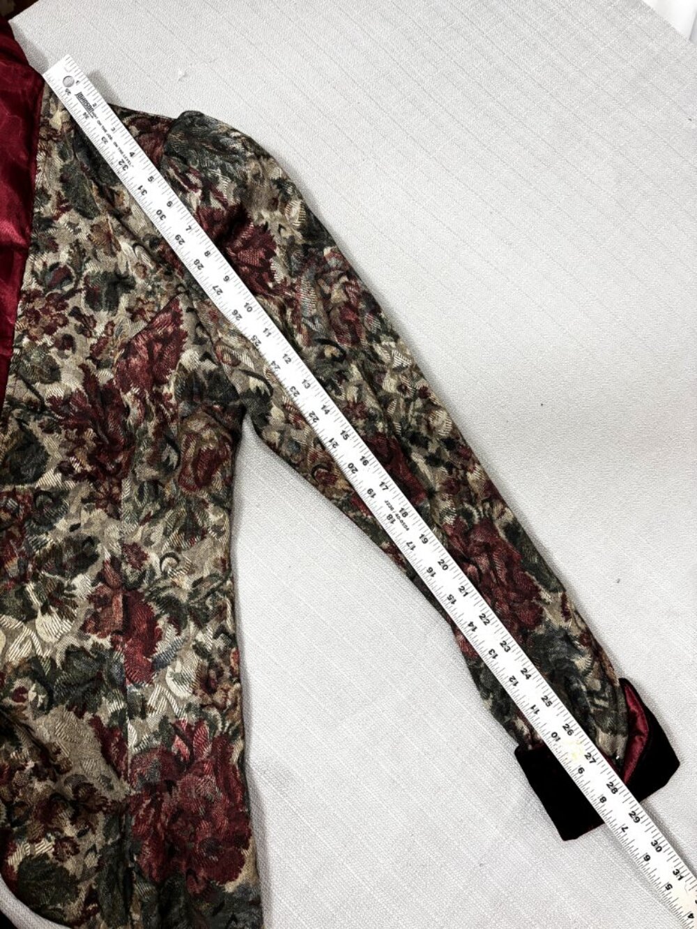 VTG 90’s Scott McClintock Wine Floral Button Jacket Top Sz 12 - Picture 10 of 12
